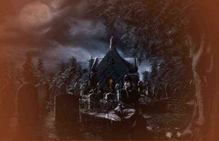 Ведьма на кладбище